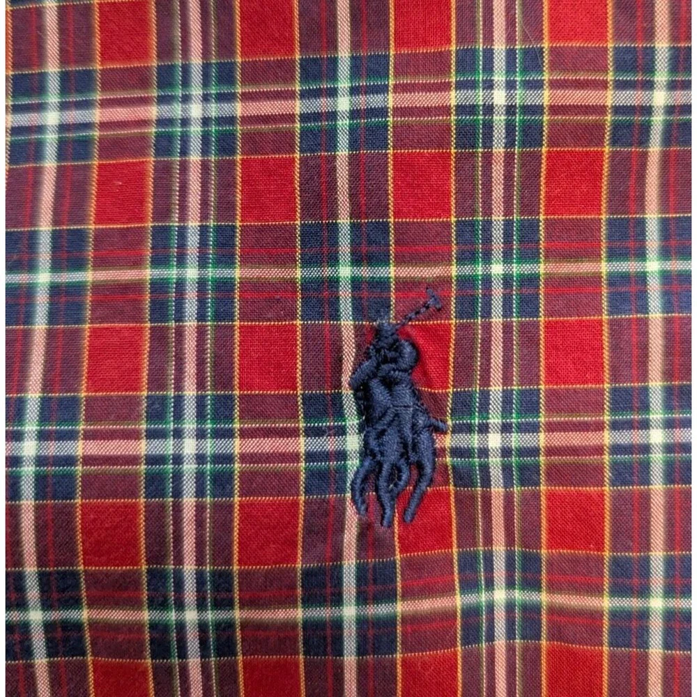 Ralph Lauren Boys' XL Long Sleeve Button Down Shirt  18-20 Red Plaid
